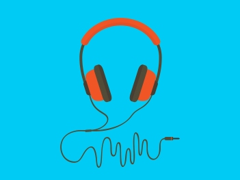 Orange headphones